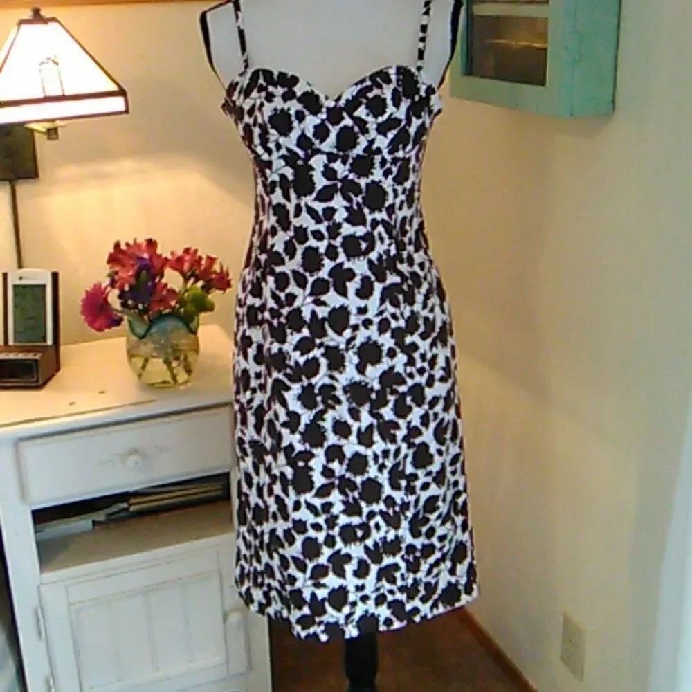 Donna Ricco Brown and White Sun Dress